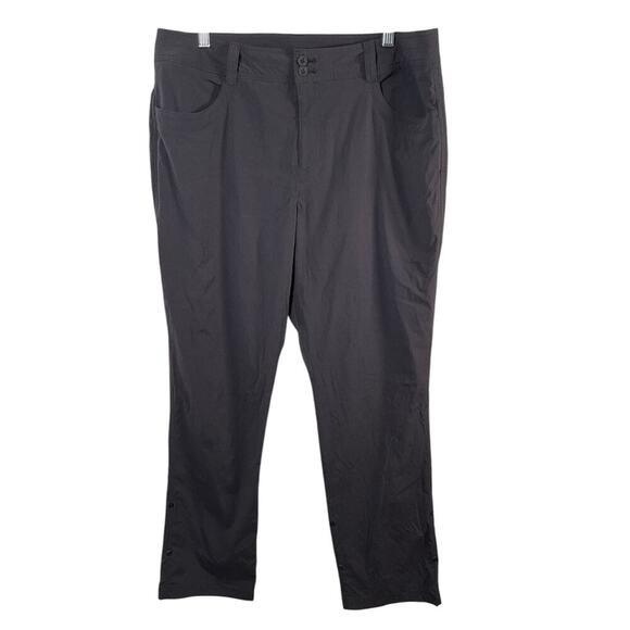 Eddie Bauer Black Women's Size 14 Outdoors Pants Zip Back Pockets Snap Bottoms - Picture 1 of 11